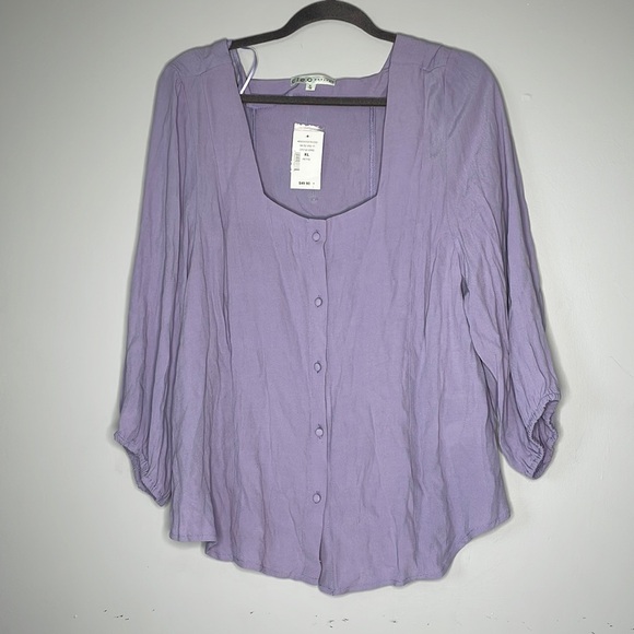 Cleo Button Down Blouse 3/4 Sleeve - Picture 1 of 7